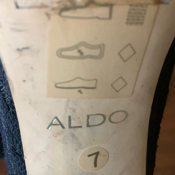 Aldo Size 7 Black Lace Zip Up Heels - Picture 6 of 7